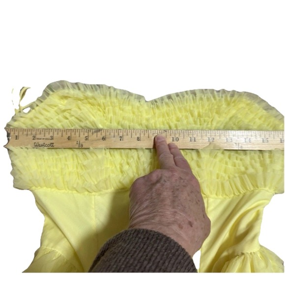 Vintage 1950s Lemon Chiffon Prom Dress Yellow Cupcake Dream Vegas‎ Wedding Small - Picture 12 of 16